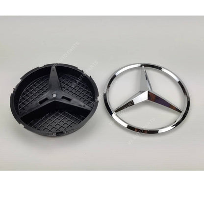 For Mercedes Front Grille Chrome Star Emblem Badge – C‑Class, CLA, SLK, R, M, E‑Class