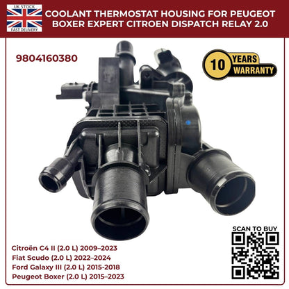 Coolant Thermostat Housing 9804160380 for Ford, Peugeot, Toyota & Vauxhall 2.0 Diesel Engines