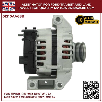 Ford Transit MK7 Alternator 2.4 TDCi Diesel 2006‑2014 – OEM Replacement (1372737 / 1581844 / 1730987)