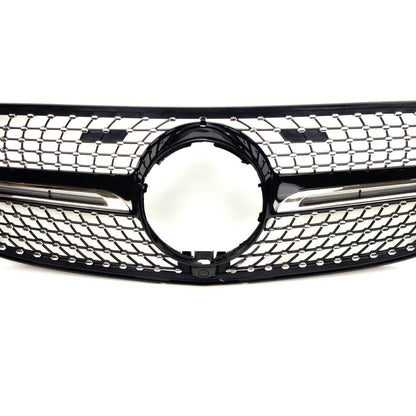 Front Radiator AMG Diamond Style Black on Chrome Fin Grille – Fits Mercedes-Benz GLE-Class W292/C292 (2015–2018)