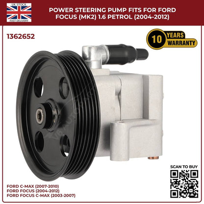 Power Steering Pump – Fits Ford Focus Mk2 1.6 Petrol (2004–2012) | OEM 4M513A696AD