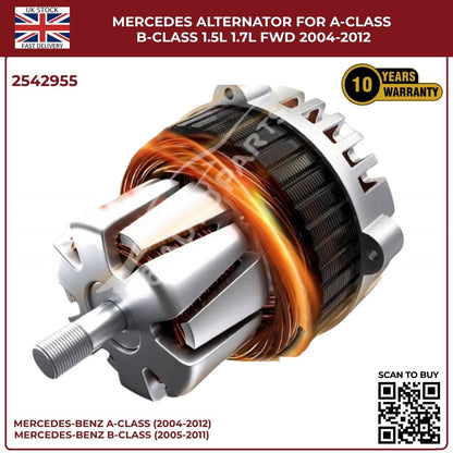 Mercedes Alternator SG9B121 / 2542955 — A-Class W169 & B-Class W245 1.5L / 1.7L Petrol FWD (2004–2012)