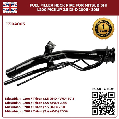 Fuel Filler Neck Pipe for Mitsubishi L200 Pickup 2006–2015 2.5 DI‑D – Part 1710A005
