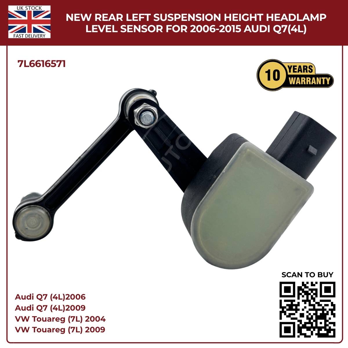 Rear Left Suspension Level Sensor – VW Touareg (2002–2010)