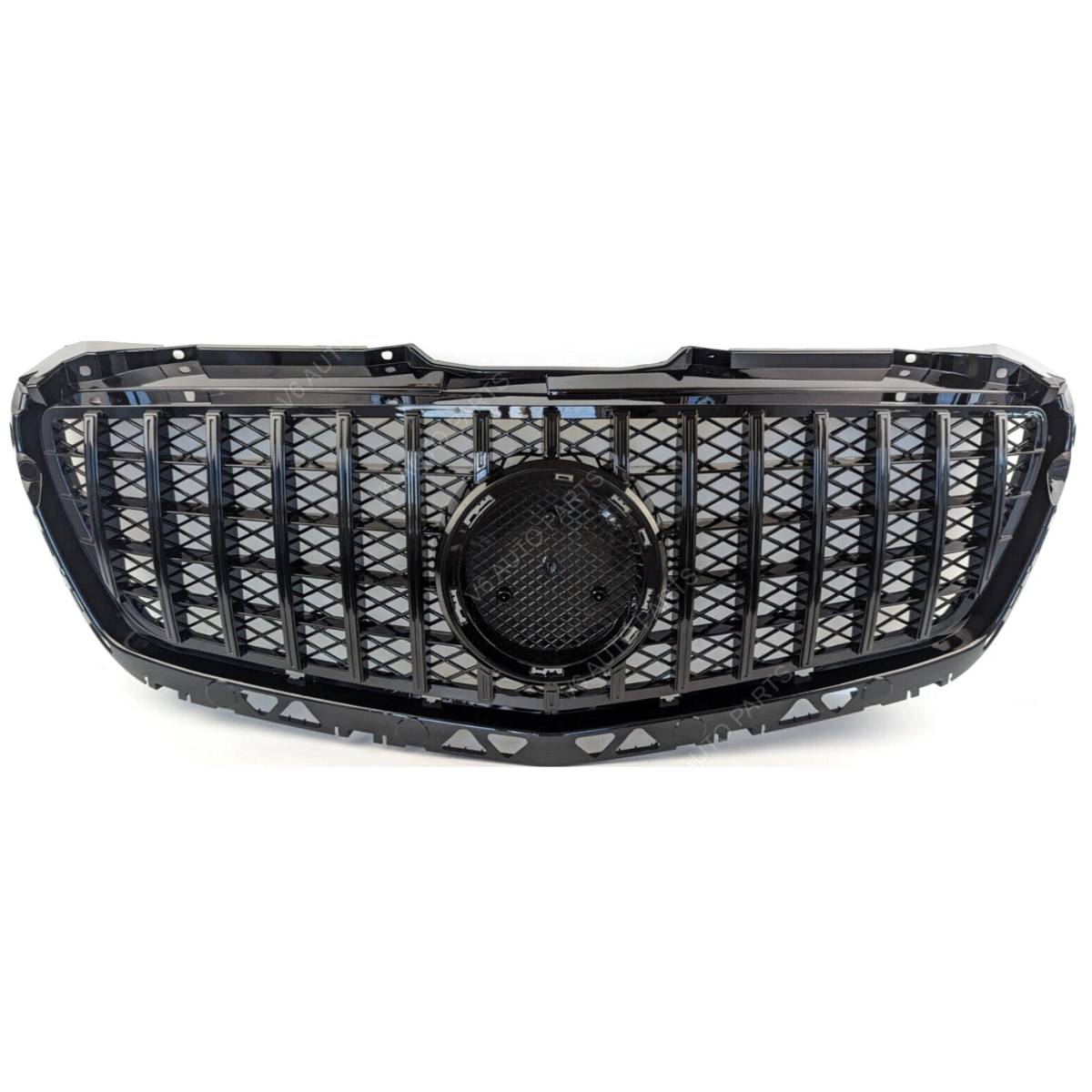 GT Panamericana Style Front Bumper Grille for Mercedes-Benz Sprinter 313 W906 (2013–2018 Facelift) – Gloss Black Radiator Grille Replacement