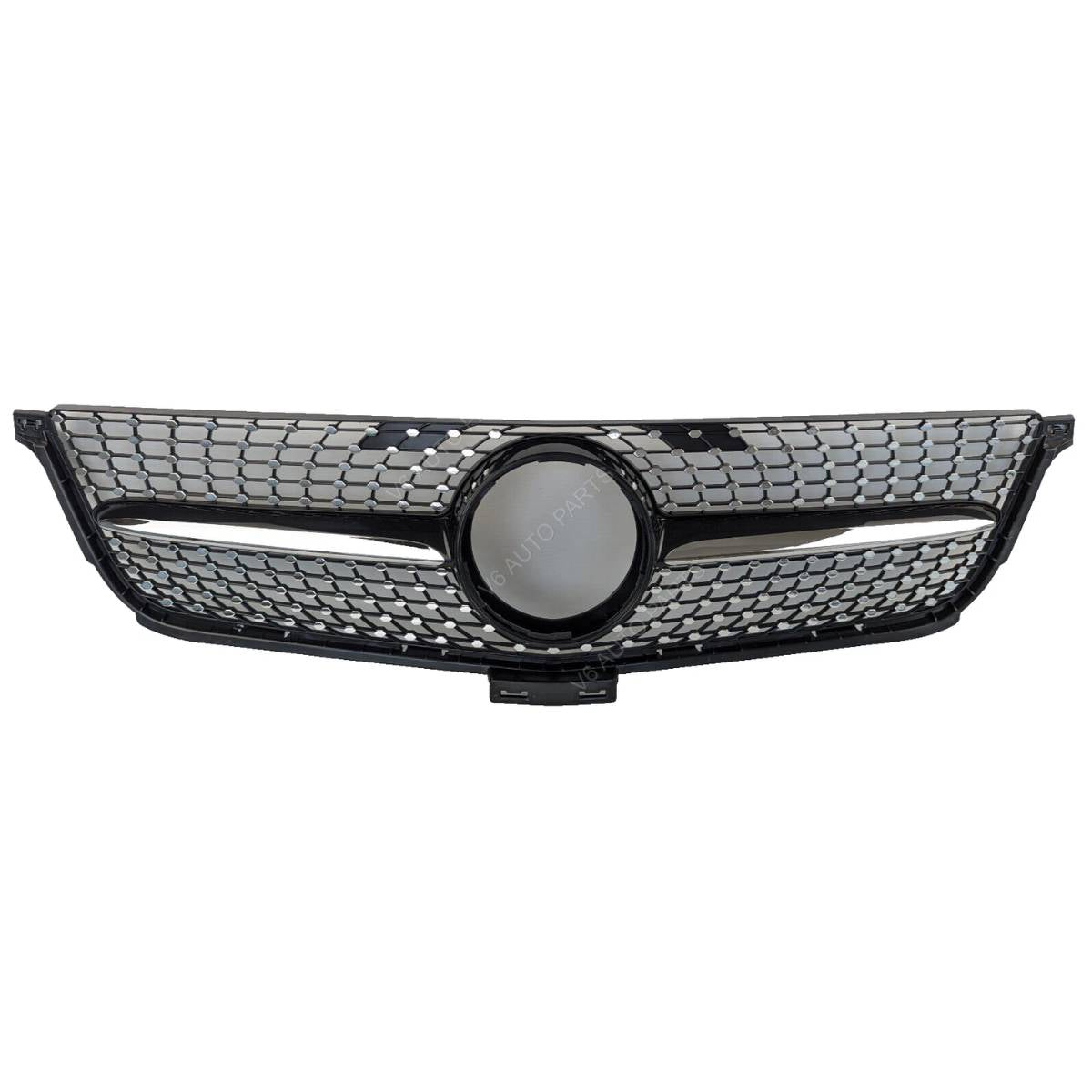 For Mercedes M‑Class X166 ML63 AMG Front Radiator Diamond Grille Black Chrome (2011–2016)