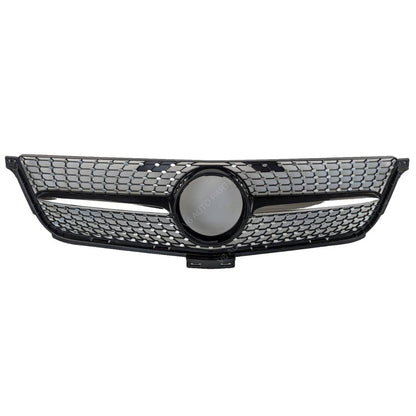 For Mercedes M‑Class X166 ML63 AMG Front Radiator Diamond Grille Black Chrome (2011–2016)