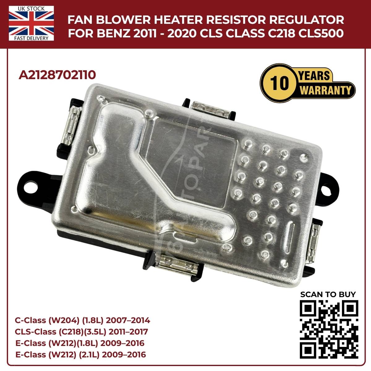 Mercedes-Benz Fan Blower Heater Regulator A2128702110 | Fits CLS-Class C218/W218 (2011–2020)