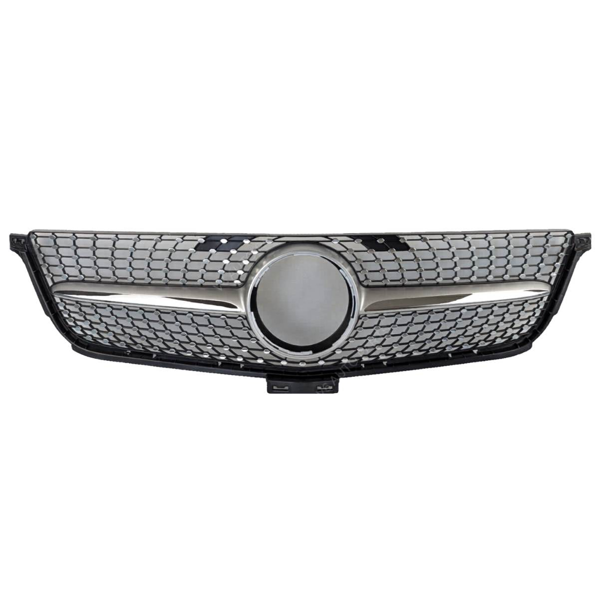 For Mercedes M‑Class W166 ML300/320/400 Front Radiator Grille (2012–2016) – Diamond Chrome