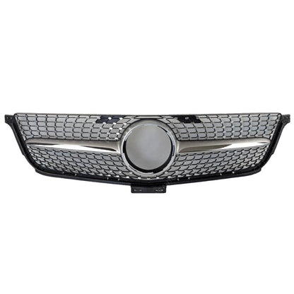 For Mercedes M‑Class W166 ML300/320/400 Front Radiator Grille (2012–2016) – Diamond Chrome