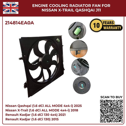 Nissan X-Trail & Qashqai J11 Radiator Cooling Fan – OEM 214814BE0B / 214814EB0A