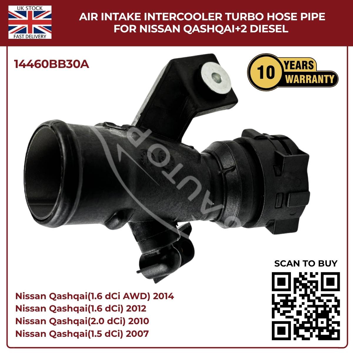 Air Intake Intercooler Turbo Hose Pipe For Nissan Qashqai+2 Diesel