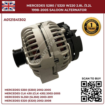 2001 Mercedes S320 alternator A0121541302 UK stock fast delivery