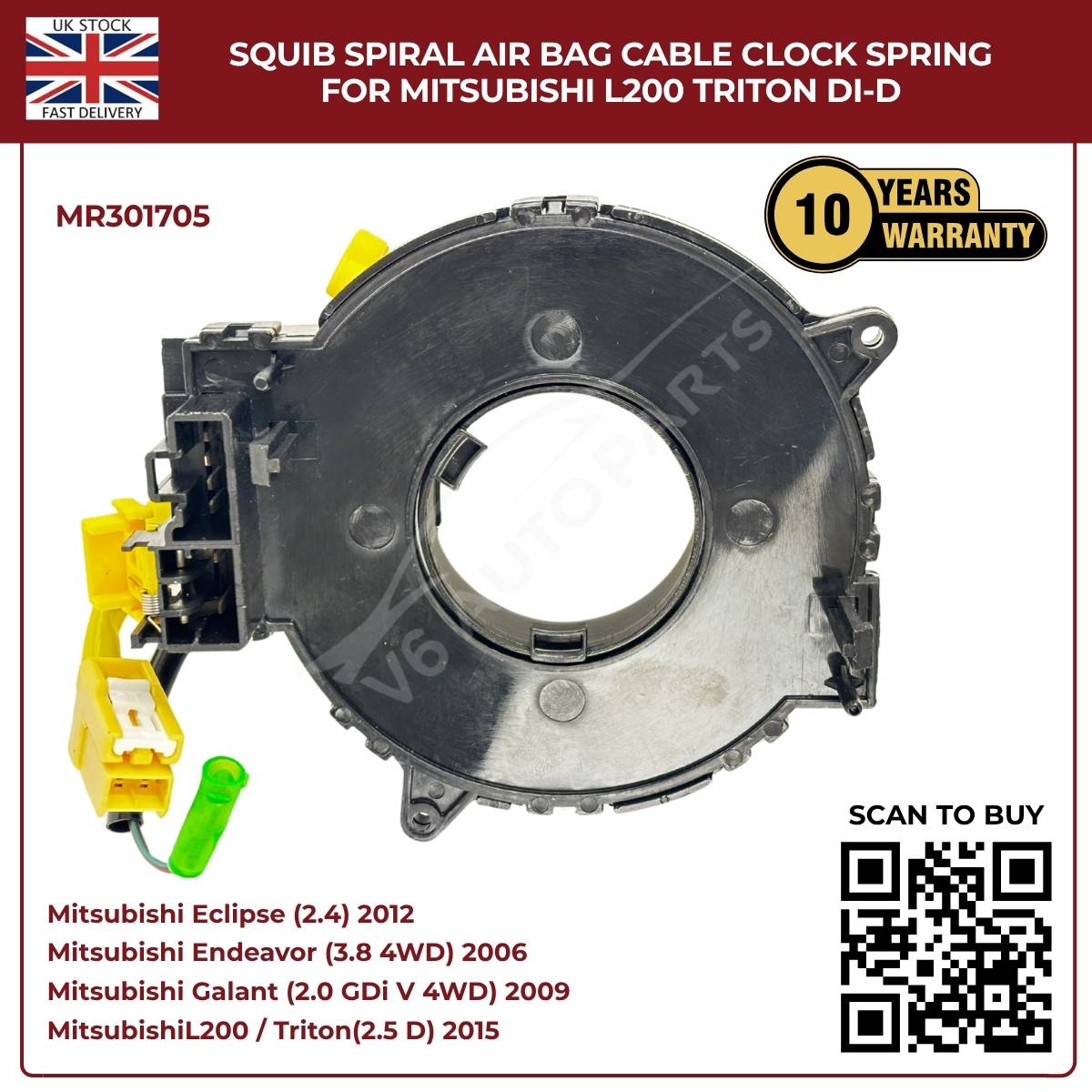 Squib Spiral Airbag Cable Clock Spring For Mitsubishi L200 Triton DI‑D (2008–2014)