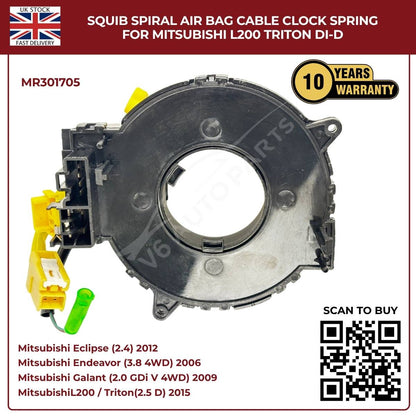 Squib Spiral Airbag Cable Clock Spring For Mitsubishi L200 Triton DI‑D (2008–2014)