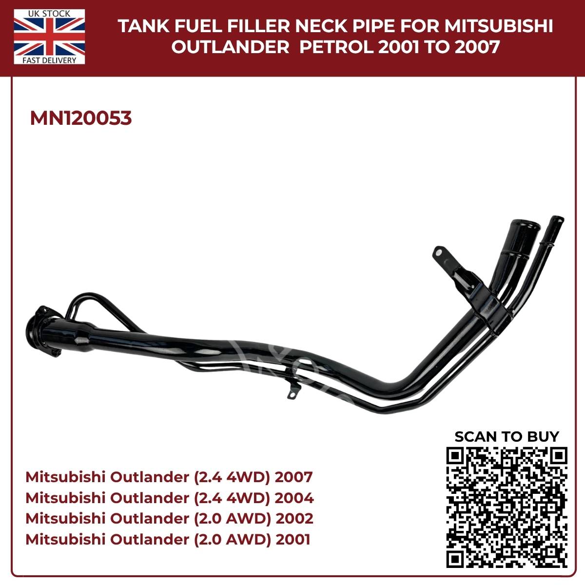 Image of MN120053 fuel filler pipe for Mitsubishi Outlander 2.0 and 2.4 petrol