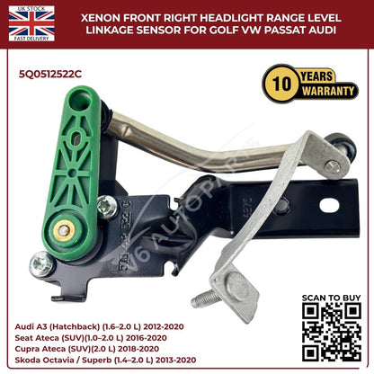 Image of Front RH Suspension Level Sensor for Tiguan Leon Octavia 5Q0412522C