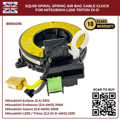Squib Spiral Spring Airbag Clock Cable for Mitsubishi L200 Triton DI-D
