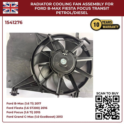 Radiator Cooling Fan Assembly – Ford B‑MAX, Fiesta, Focus, Transit (Petrol/Diesel)