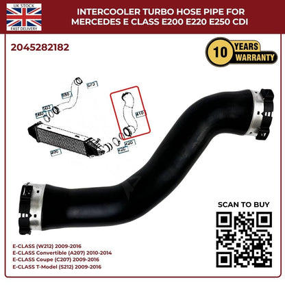 Mercedes-Benz Intercooler Turbo Hose Pipe – Fits E-Class E200, E220, E250 CDI (OE 2045282182)