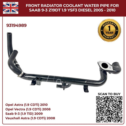 Radiator Coolant Water Pipe – Vauxhall/Opel Vectra & Signum Diesel 1.9 CDTI (2004–2008) | OEM Replacement 93194989