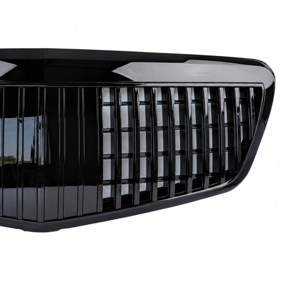 Maybach Style Front Radiator Grille – Gloss Black | Mercedes S‑Class W221 (2009–2013, S65 S400)