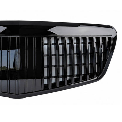 Maybach Style Front Radiator Grille – Gloss Black | Mercedes S‑Class W221 (2009–2013, S65 S400)
