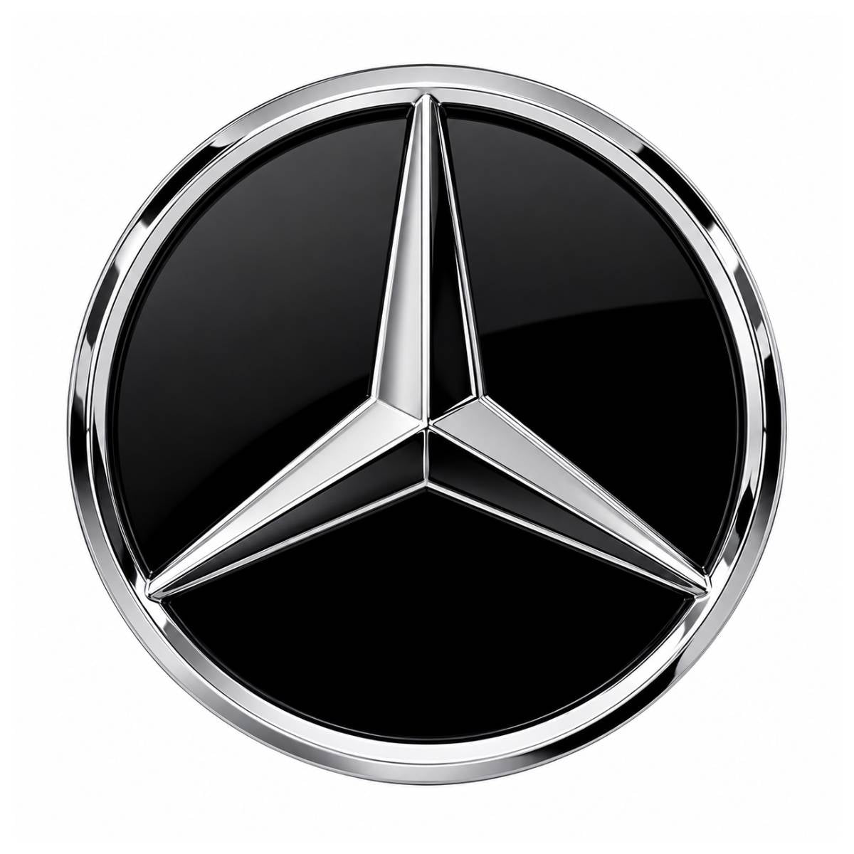 Mercedes Front Grille Emblem – Chrome 3D Star Flat Badge (A220, E250, CLA, S, C, B‑Class)