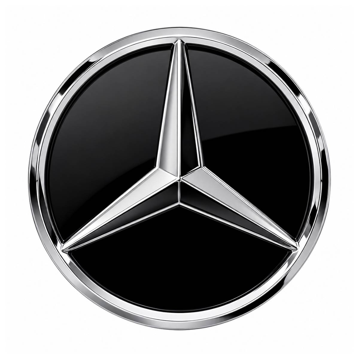 Mercedes Front Grille Emblem – Chrome 3D Star Flat Badge (A220, E250, CLA, S, C, B‑Class)