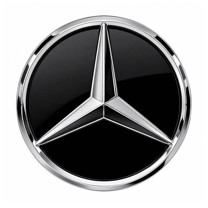 Mercedes Front Grille Emblem – Chrome 3D Star Flat Badge (A220, E250, CLA, S, C, B‑Class)