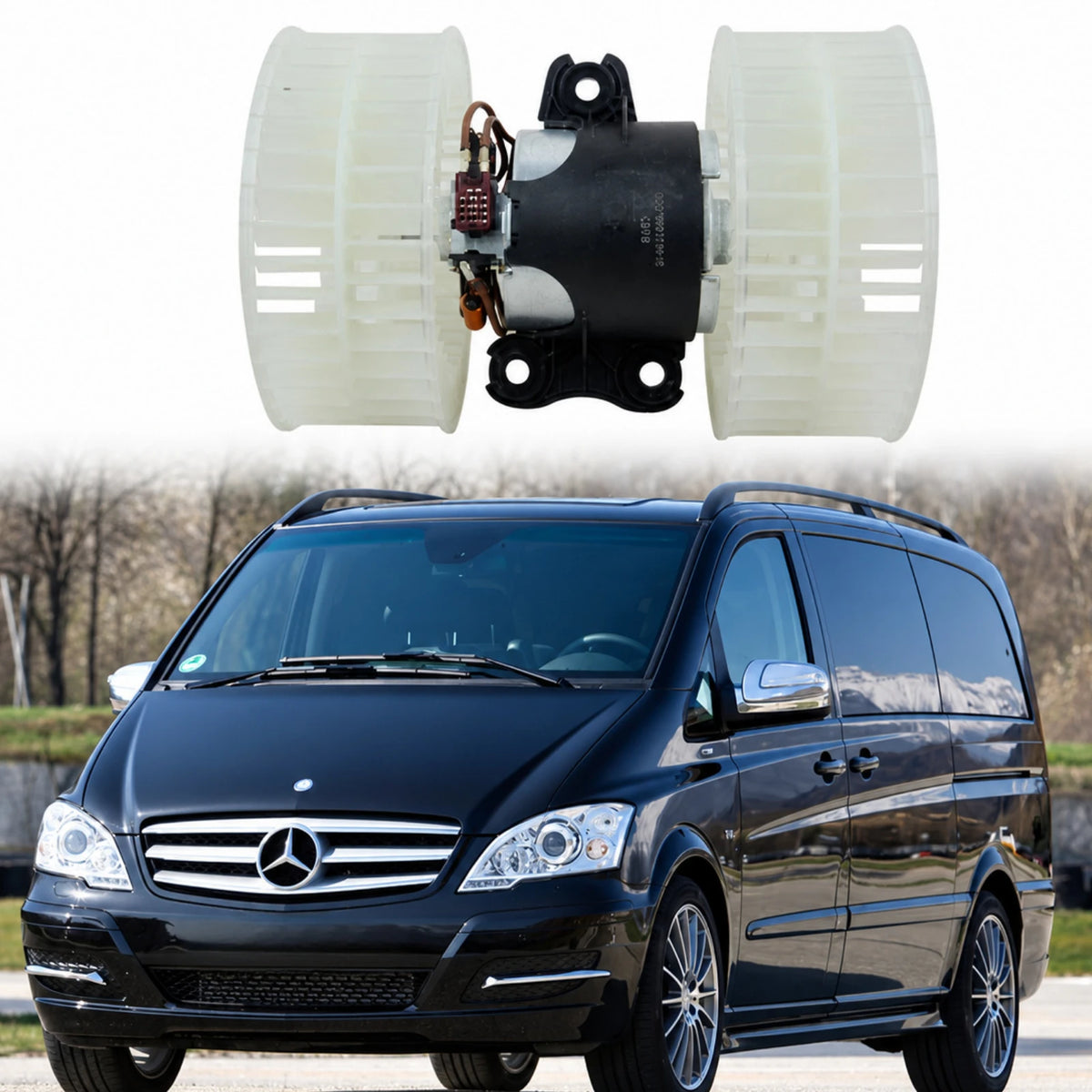 Image of Mercedes Vito W639 heater blower fan motor replacement for 2003–2023 models