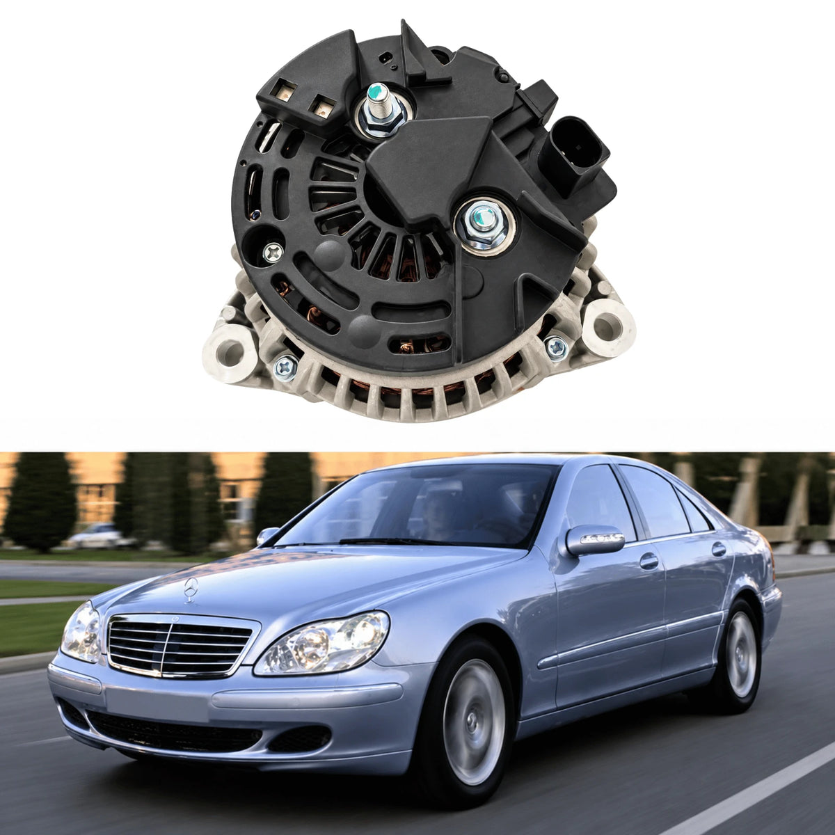 image of Mercedes-Benz W220 S280 Alternator OEM Replacement A0121541302