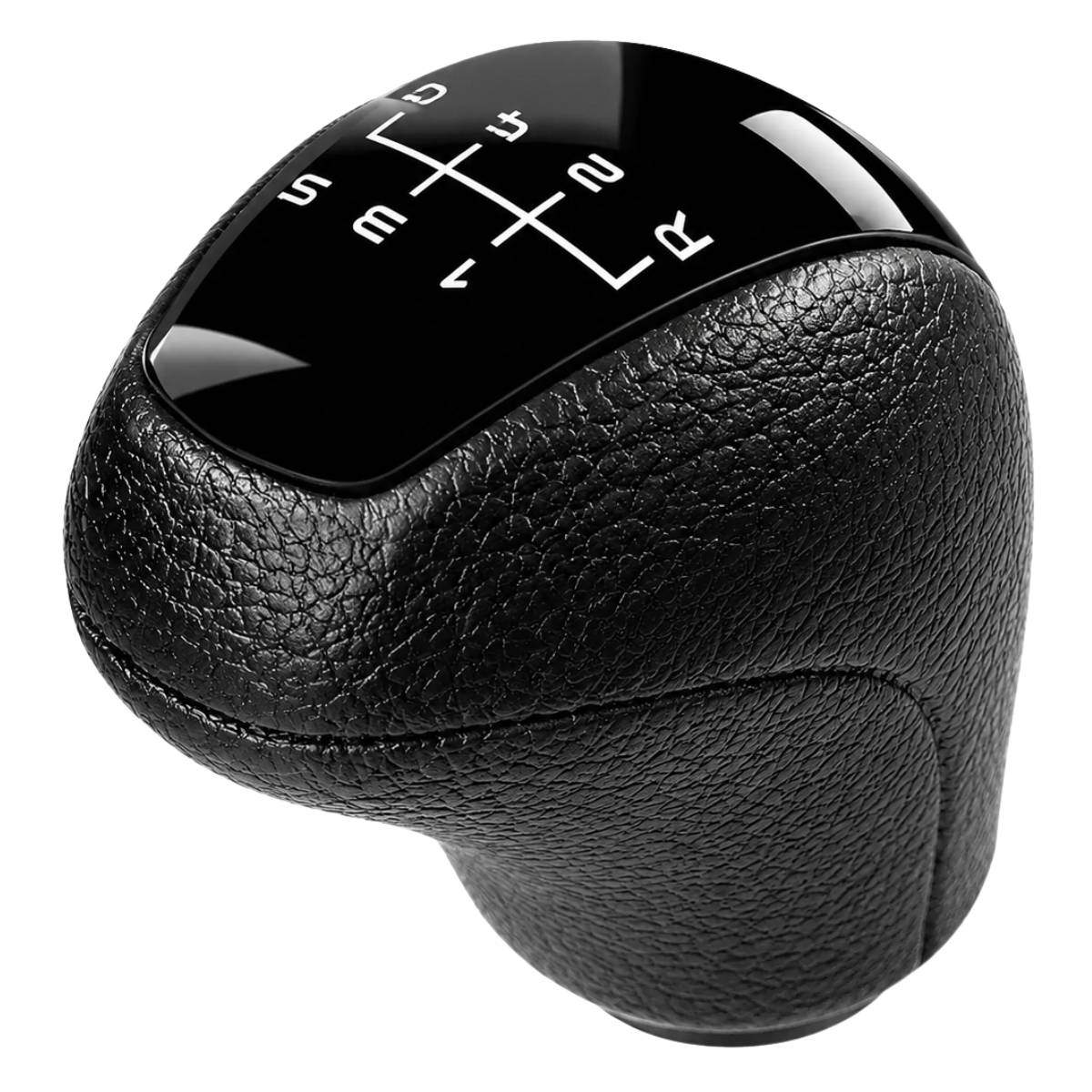 Black Leather 6‑Speed Gear Shift Knob – Fits Mercedes Sprinter MK2 W906 (2006‑2013, 3.5T / 4.5T)