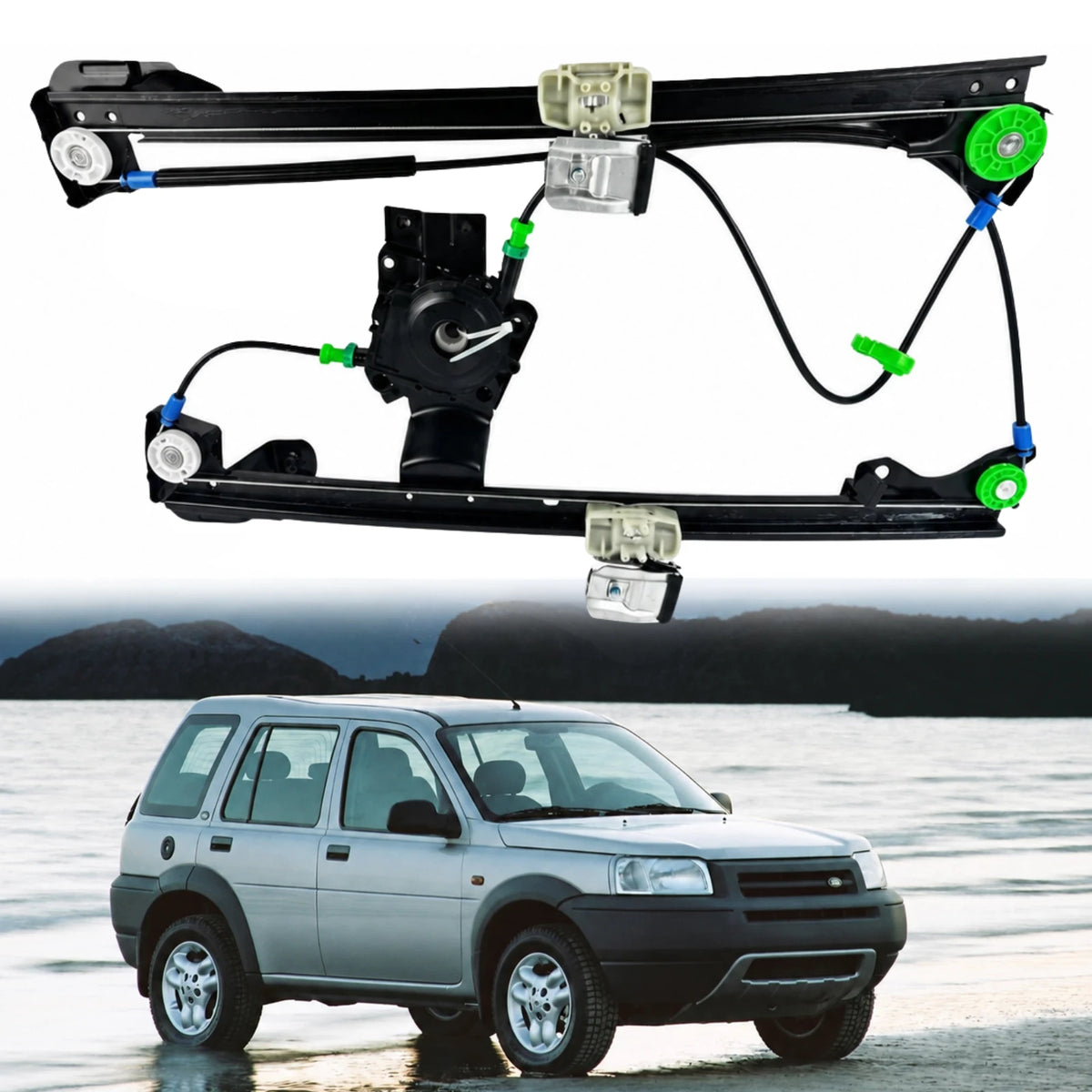 image of Land Rover Freelander 1 Front Right Door Window Regulator CUH000023