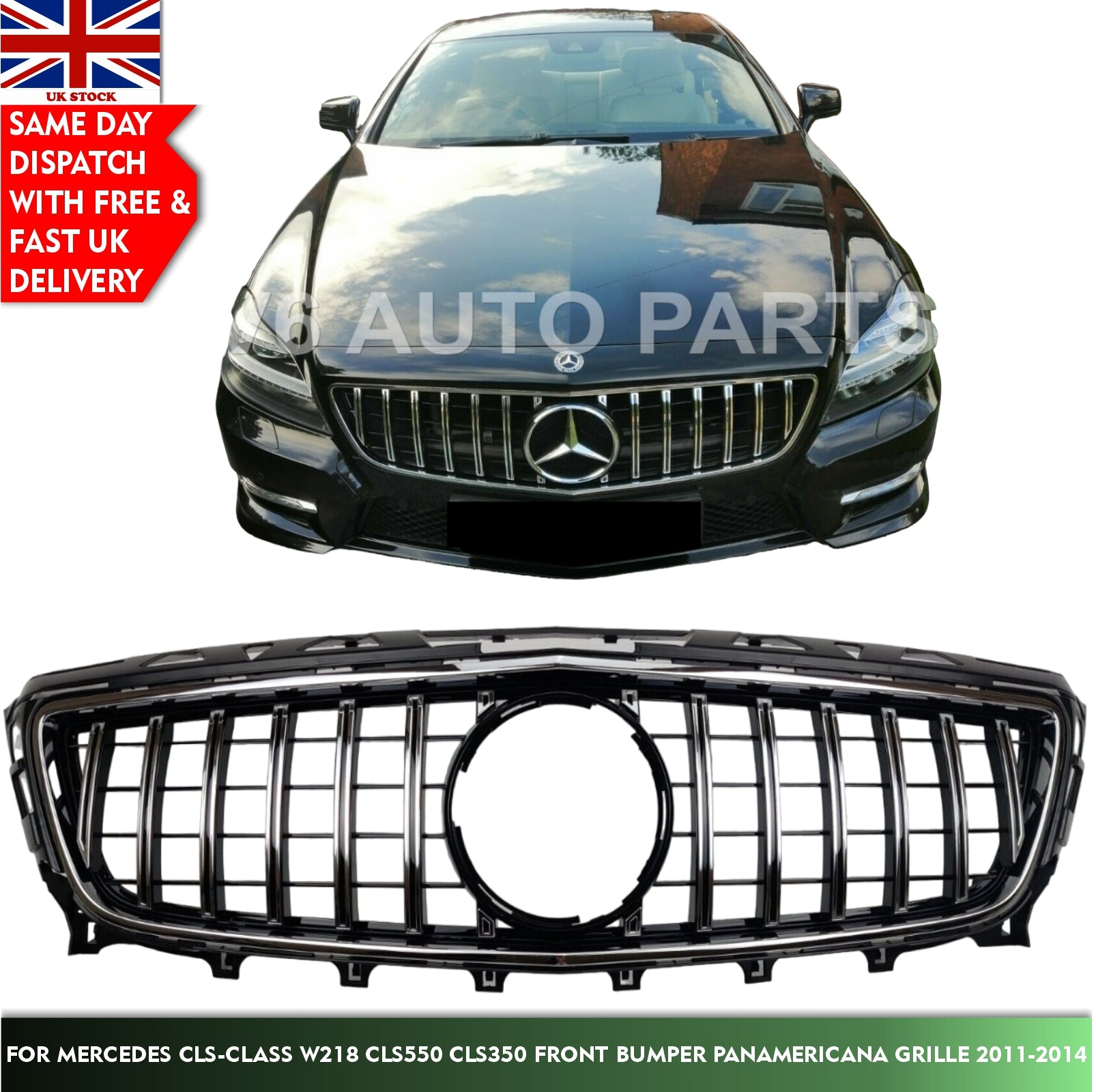 For Mercedes CLS-Class C218 CLS350 Front Radiator Grille Panamericana 2011-2014