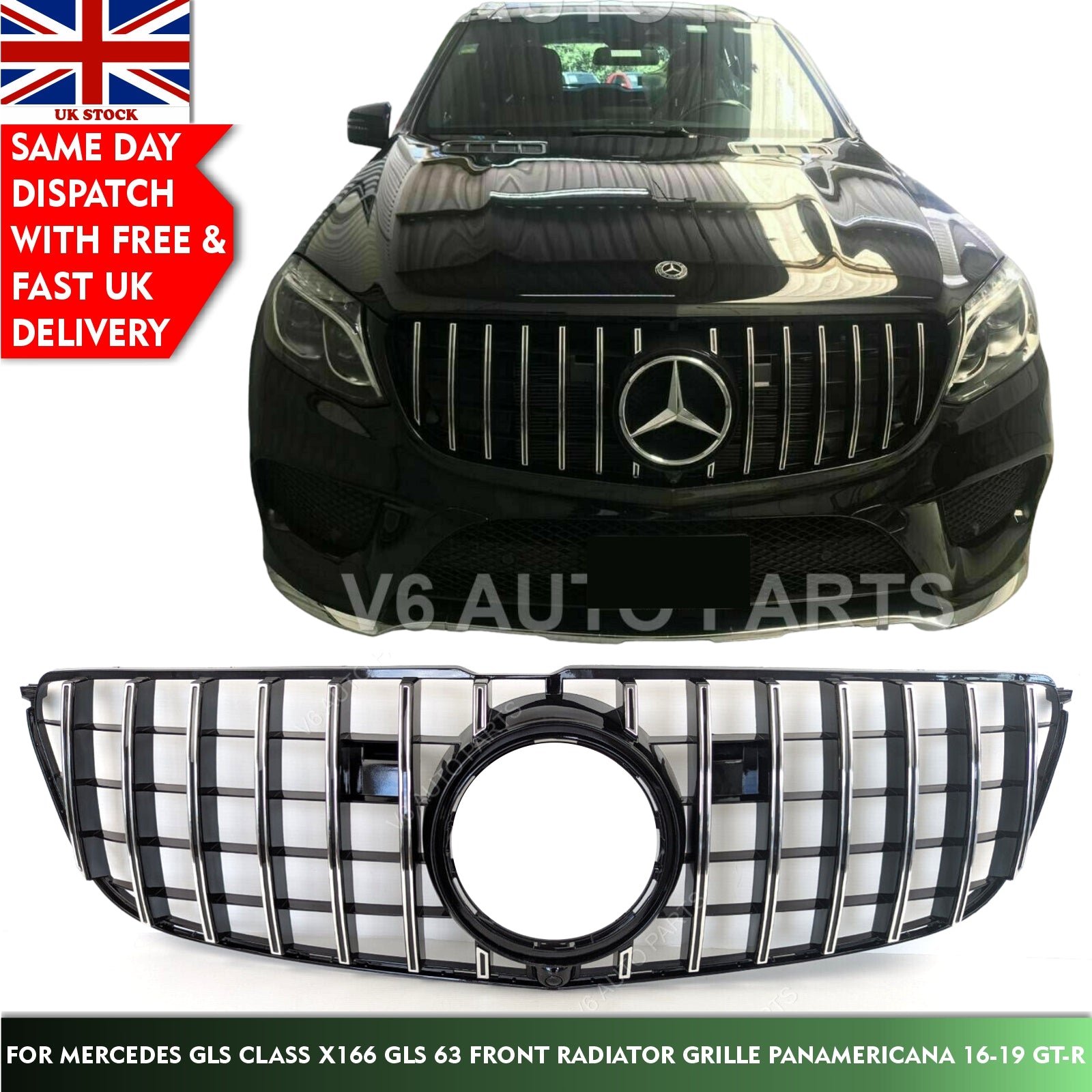 For Mercedes GLS-Class X166 GLS500 AMG 63 4-matic Front Bumper Grille GT 2016-19