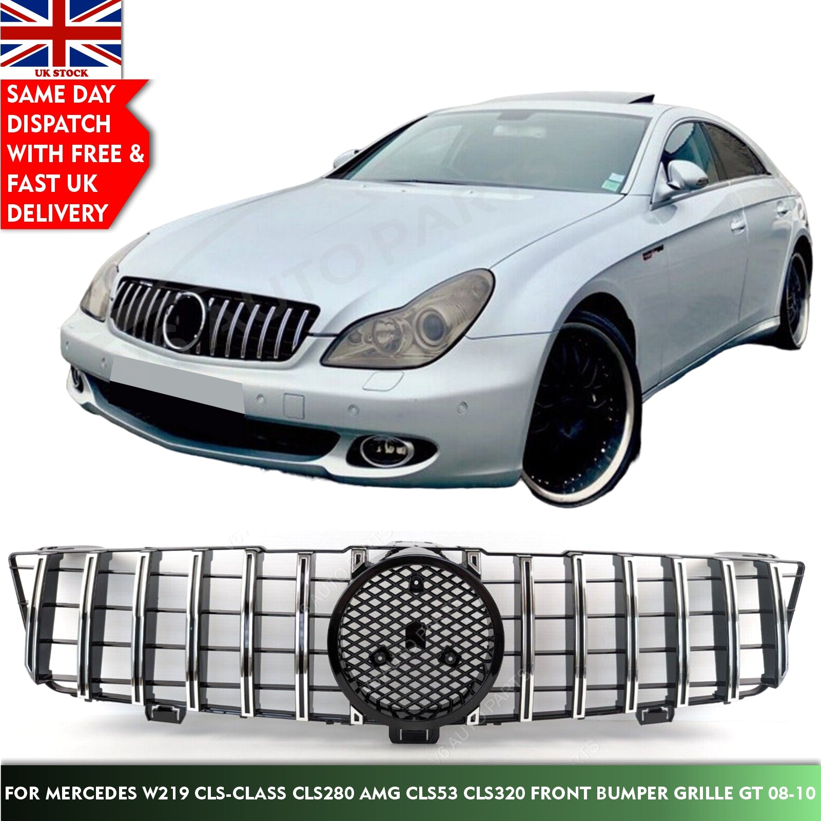For Mercedes W219 CLS-Class CLS280 AMG CLS53 CLS320 Front Bumper GT 08-10 Grille