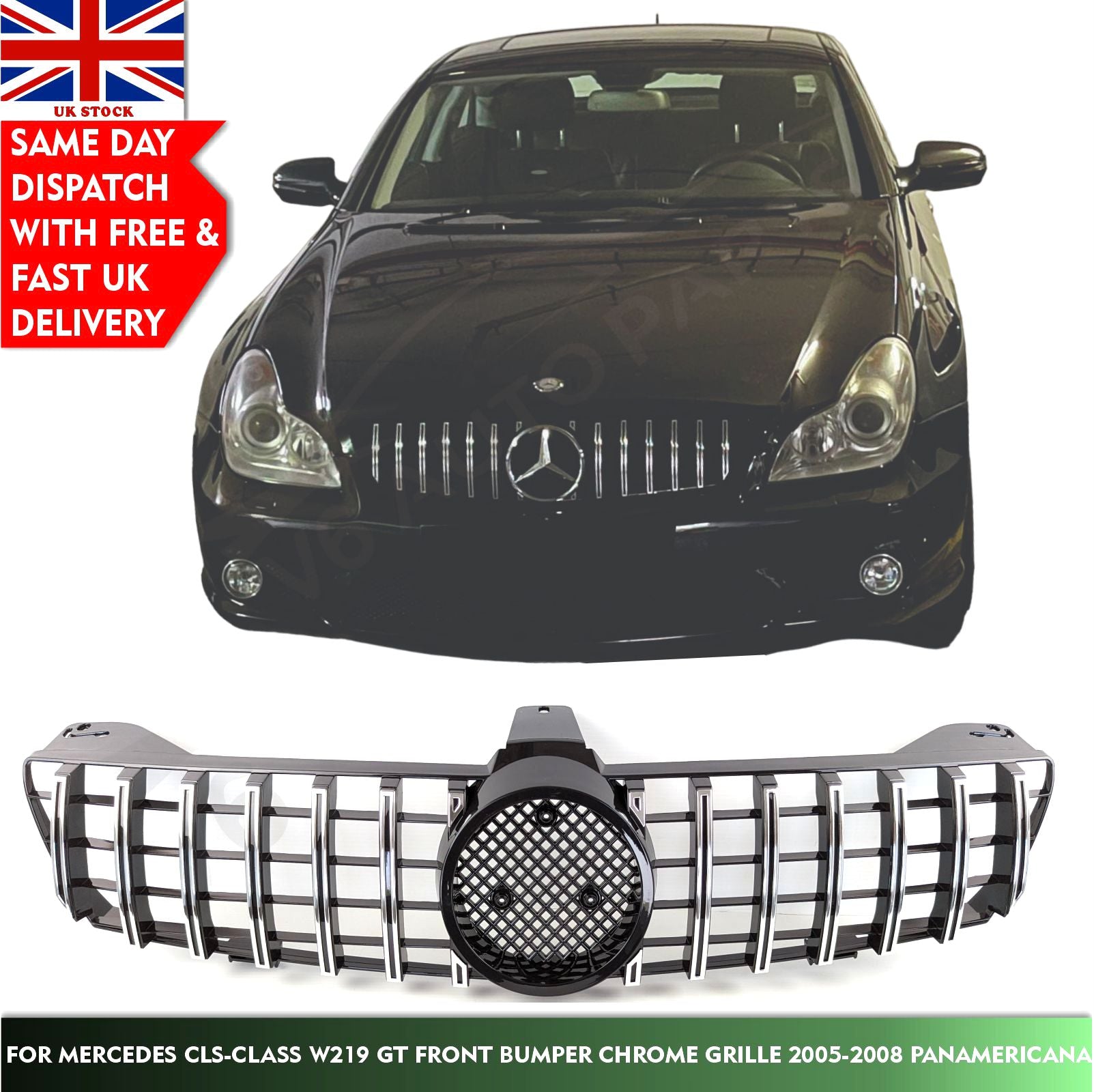 For Mercedes CLS-Class 400d W219 CLS500 Front Bumper Grille 2005-08 Panamericana