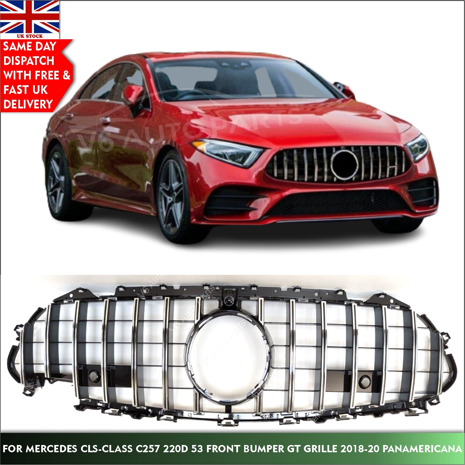 For Mercedes CLS-Class W257 CLS53 220 260 Front Bumper Grille 2018-2020 Panamericana