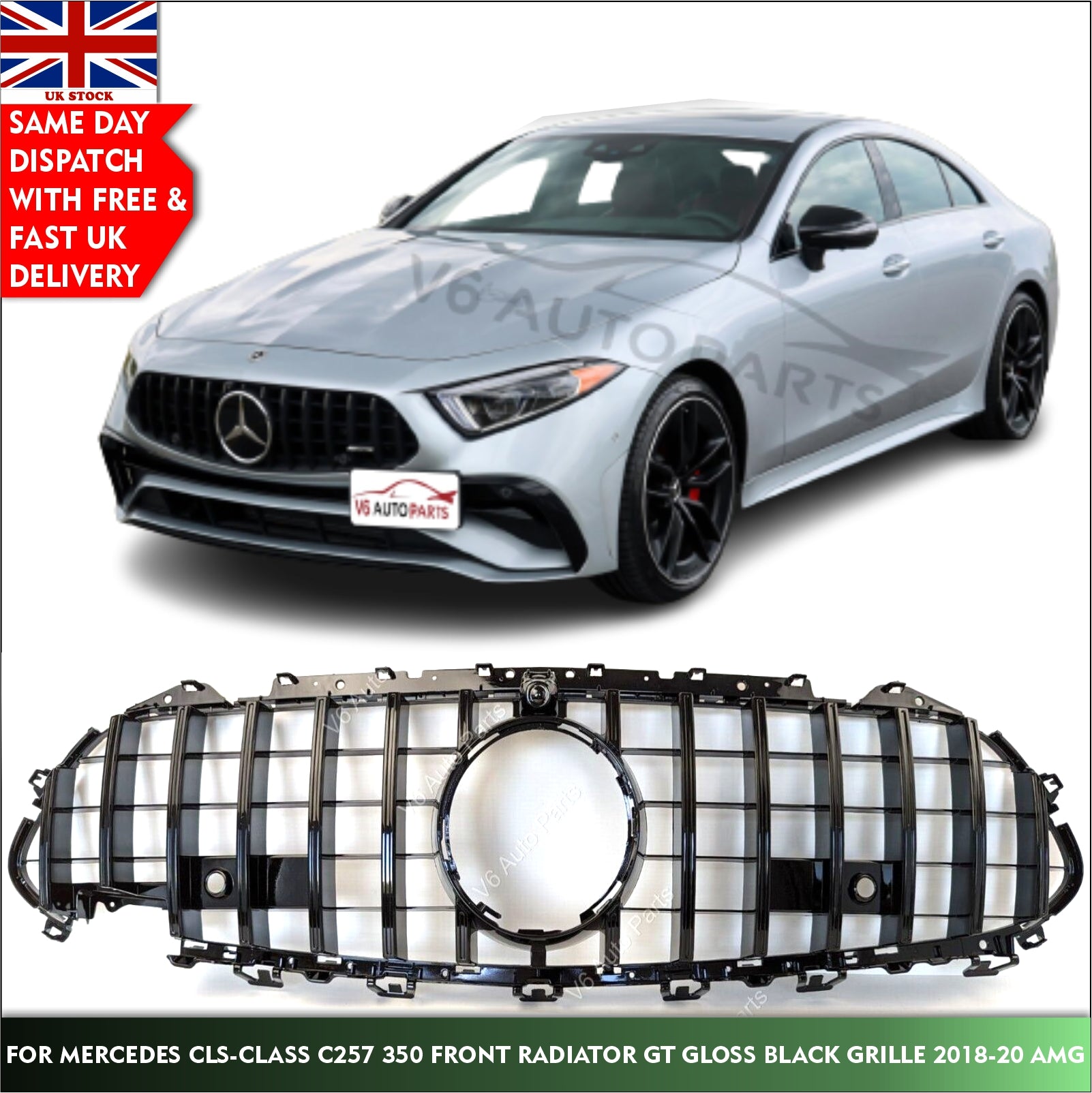 For Mercedes CLS-Class C257 CLS300 CLS350 Front Radiator Grille GT Style 2018-20