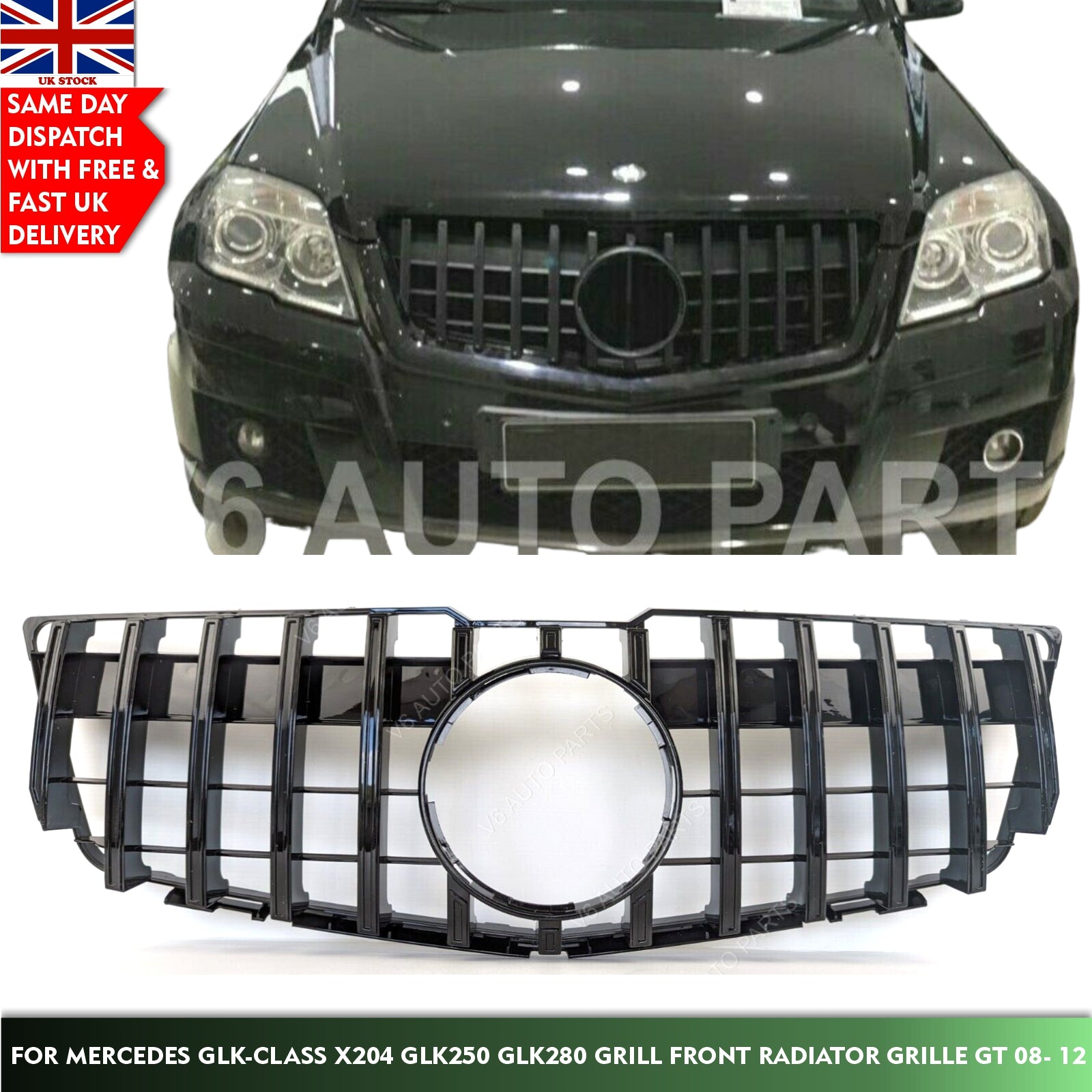 For Mercedes GLK-Class X204 GLK220 Grill Front Bumper Grille Panamericana 2008-12