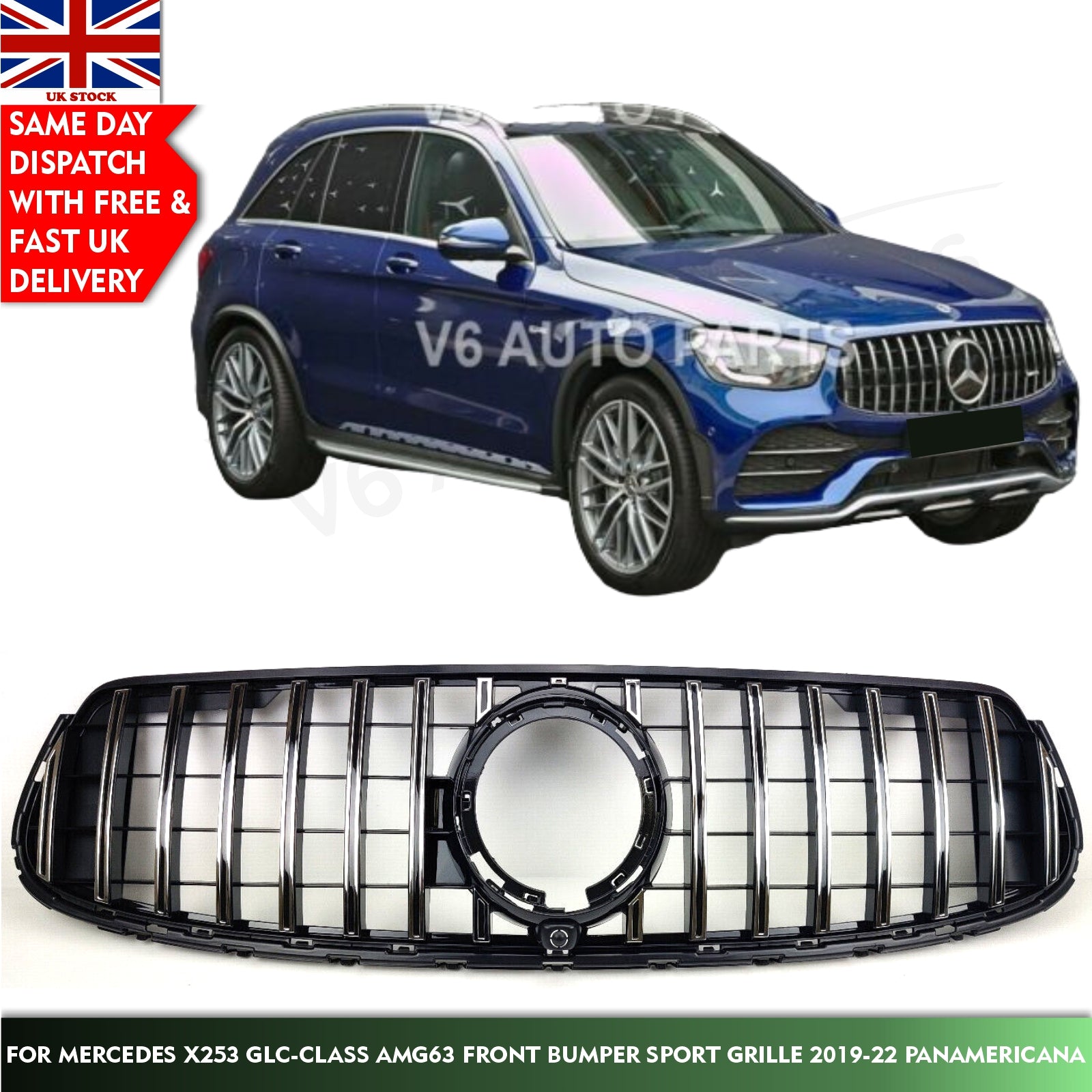 For Mercedes GLC-Class W253 AMG GLC 63 4-matic Front Radiator Grille 2019 - 2022