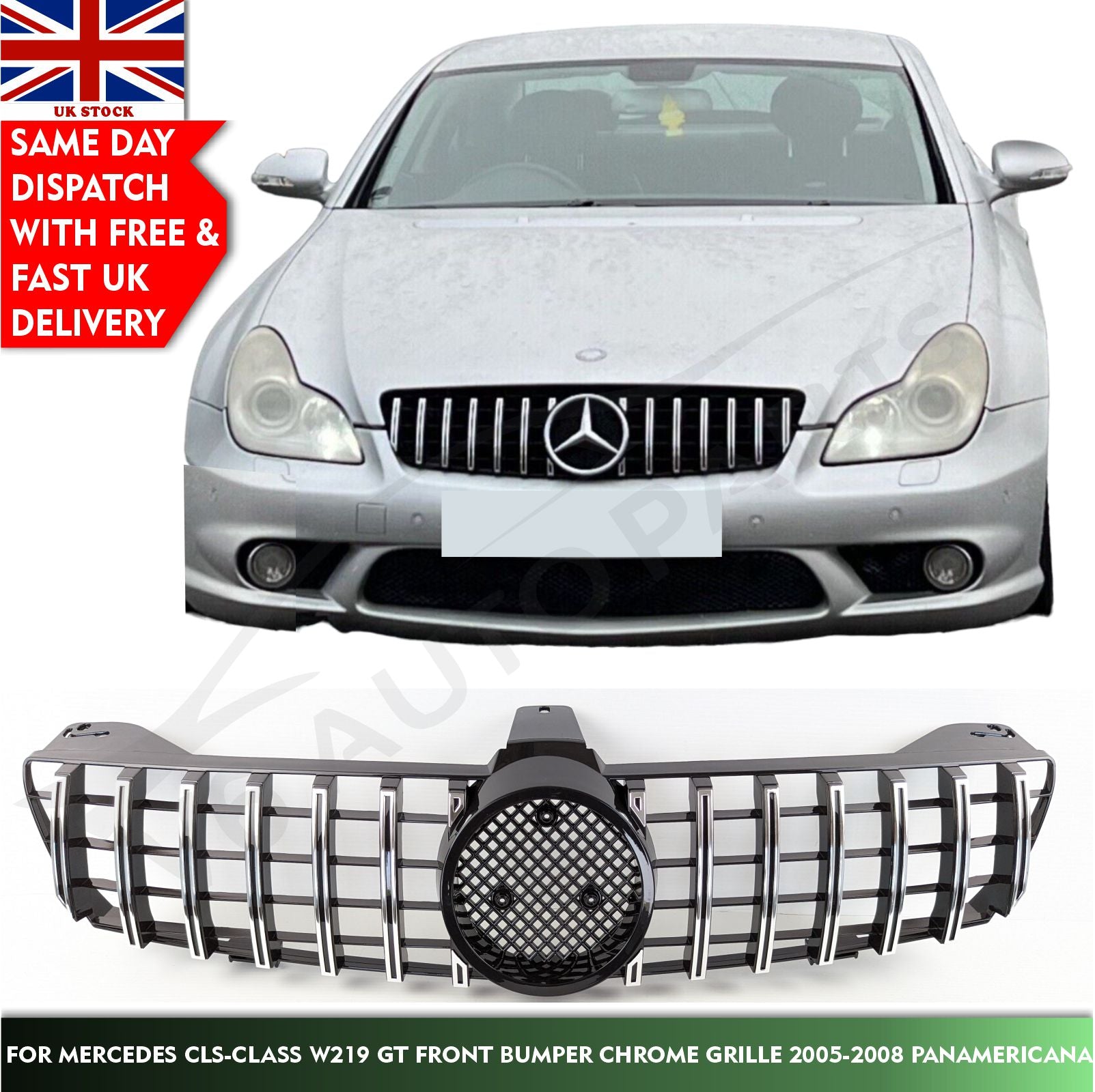 For Mercedes CLS-Class 400d W219 CLS500 Front Bumper Grille 2005-08 Panamericana