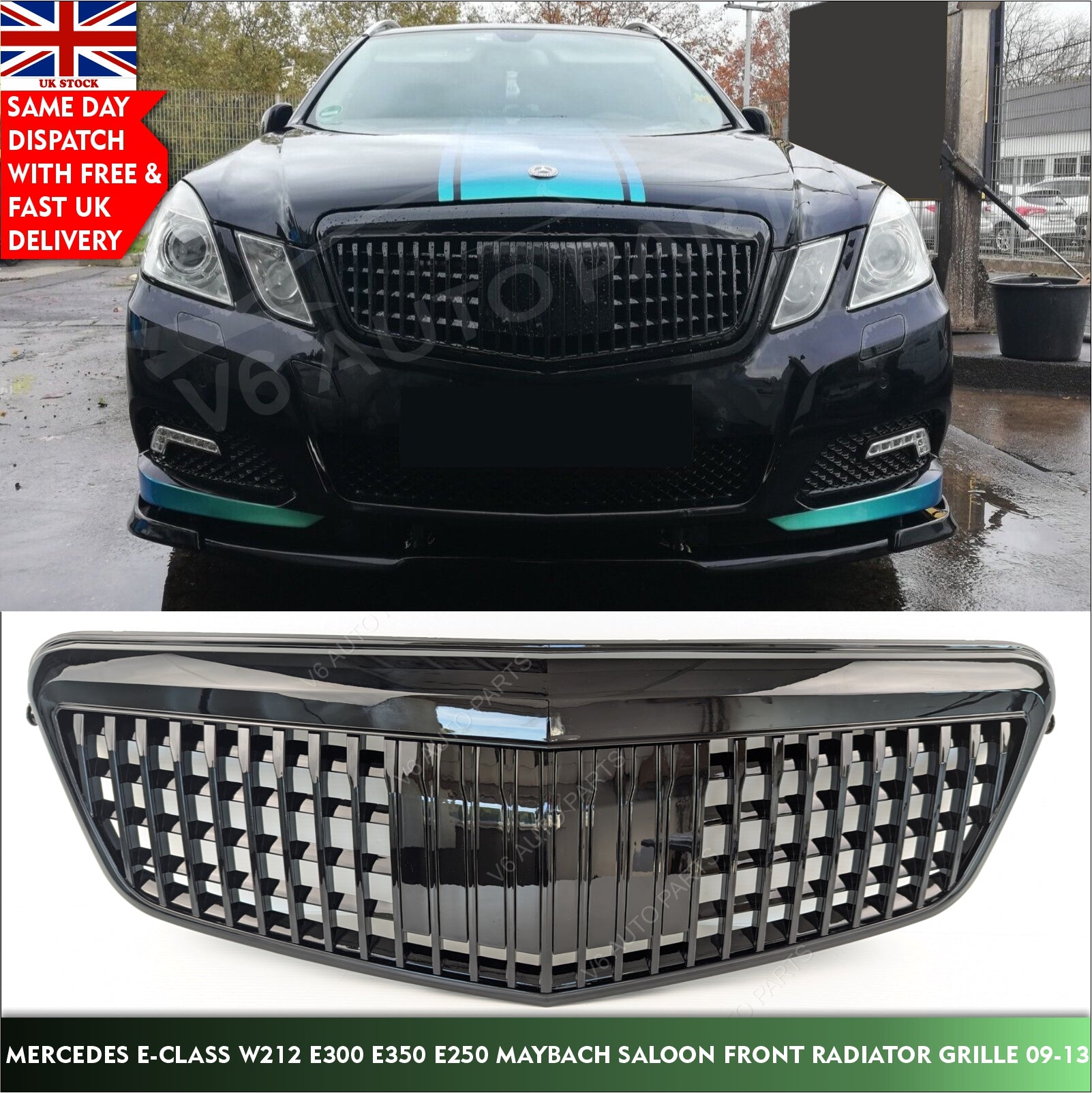 For Mercedes E-Class W212 E63 AMG Maybach Saloon Front Radiator Grille 2009-2013