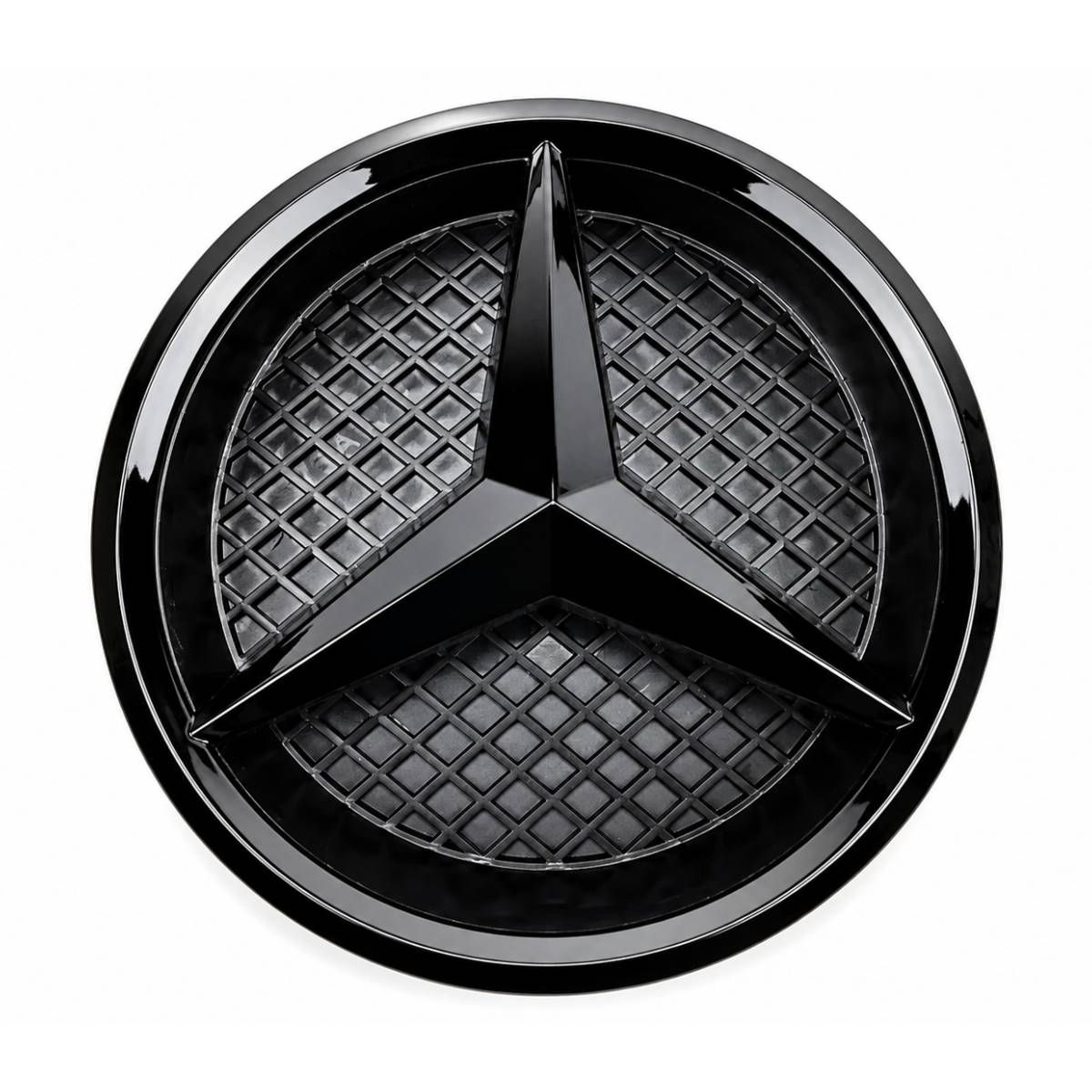 Front Grille Emblem Badge Black Star Logo for Mercedes C250 B, E220, CLA, SLK, R, M-Class
