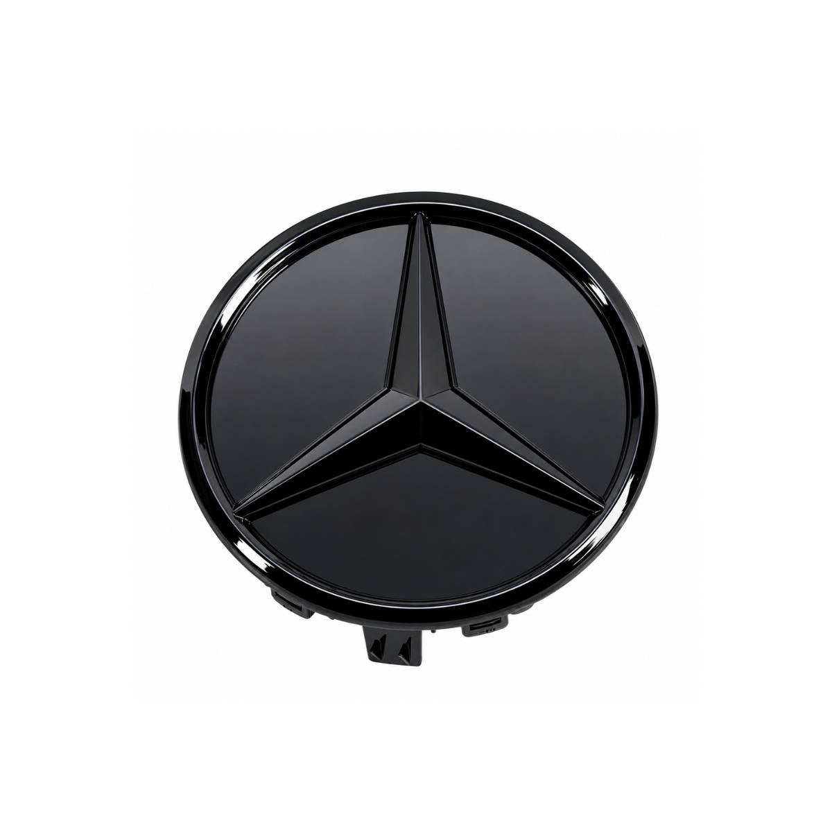 Mercedes-Benz Front Grille Emblem – Black 3D Flat Star Badge (A220, E250, CLA, S, C, B-Class)