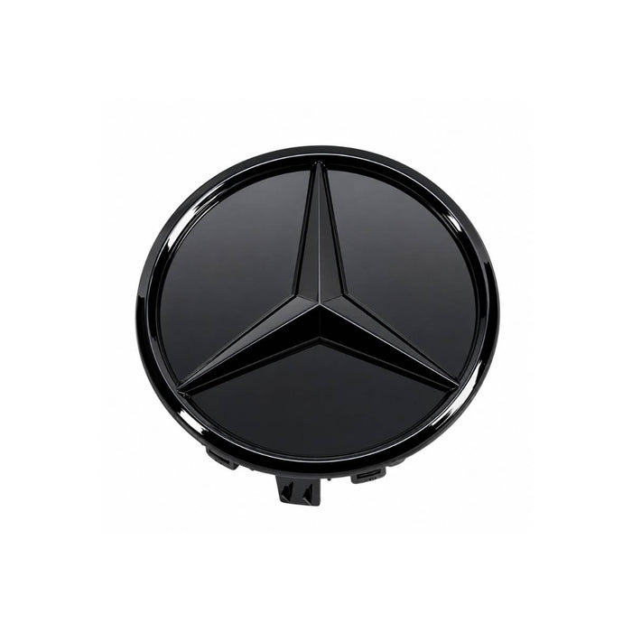 Mercedes-Benz Front Grille Emblem – Black 3D Flat Star Badge (A220, E250, CLA, S, C, B-Class)
