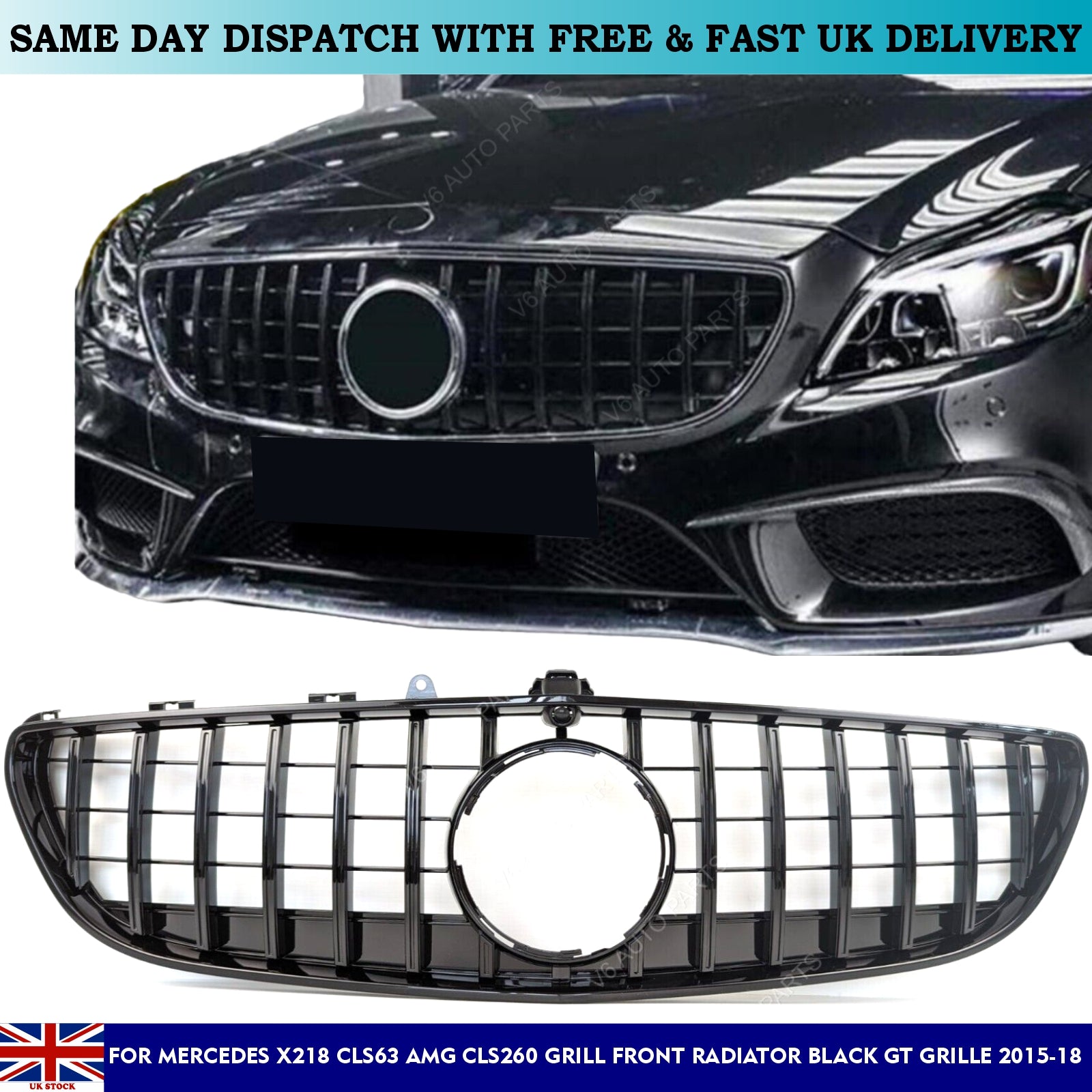 For Mercedes X218 CLS-Class CLS200d CLS350d Front Radiator Grille Facelift 15-18
