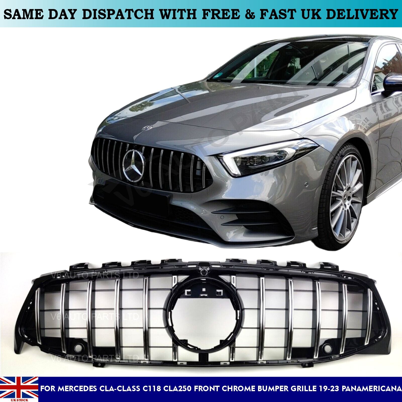 For Mercedes CLA-Class X118 CLA200d Front Radiator GT Grille 2019-2023 Facelift