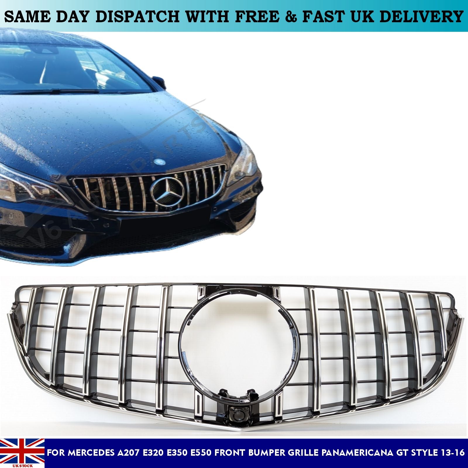 For Mercedes E-Class A207 E350 E550 Grill Front Radiator Grille Coupe 2013-2016